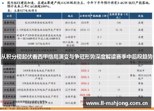 从积分榜起伏看西甲格局演变与争冠形势深度解读赛季中后段趋势 从积分榜起伏看西甲格局演变与争冠形势深度解读赛季中后段趋势